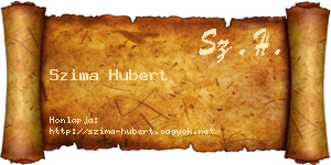 Szima Hubert névjegykártya